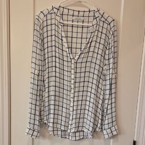 Kenneth Cole Reaction Blue and White Checkered Button Down Shirt